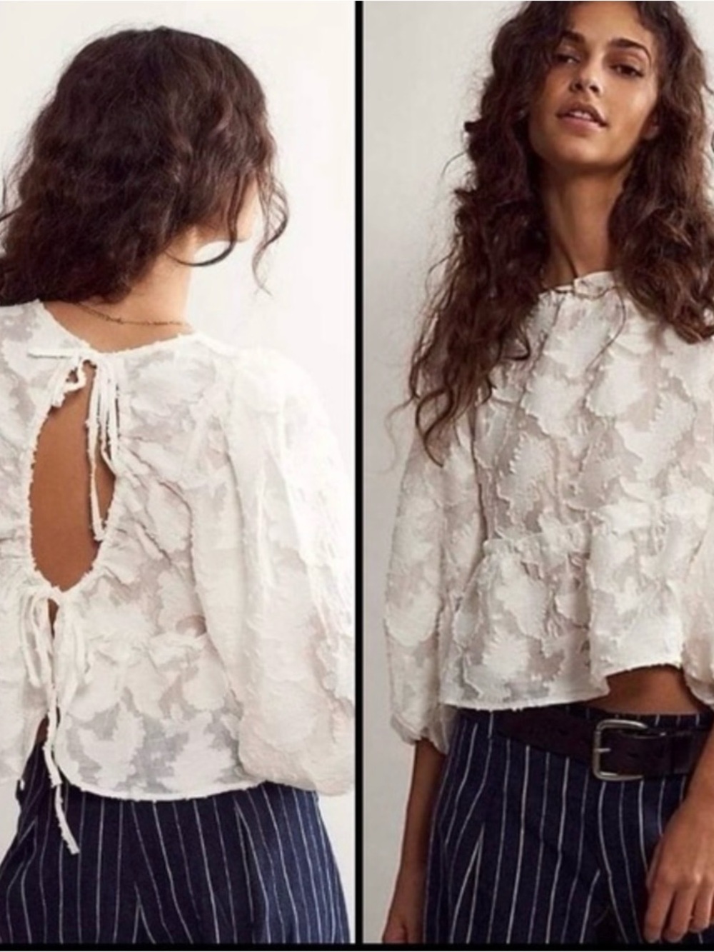 Free People Callie Open Back Top Euc Sz S